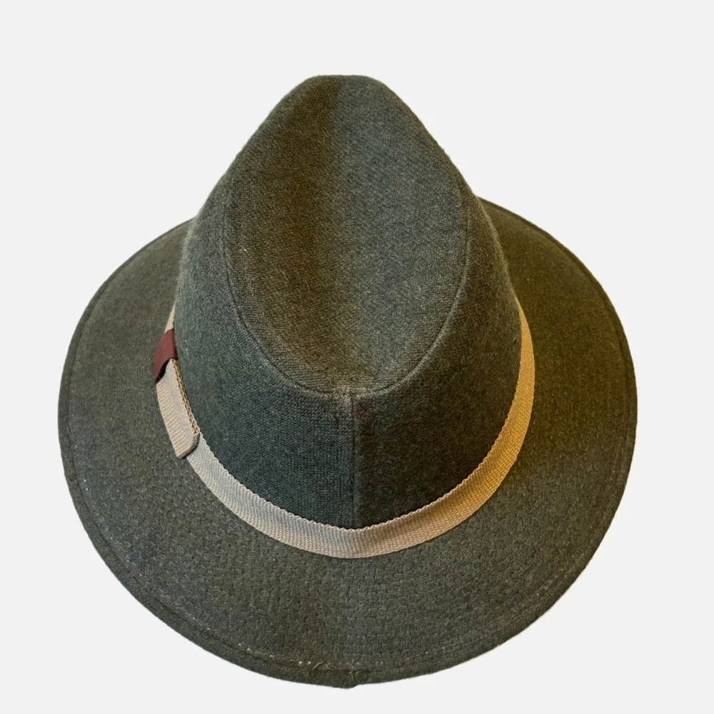 Ace Hy Sales Safari Fedora Brim Olive Green Wool Felt Large